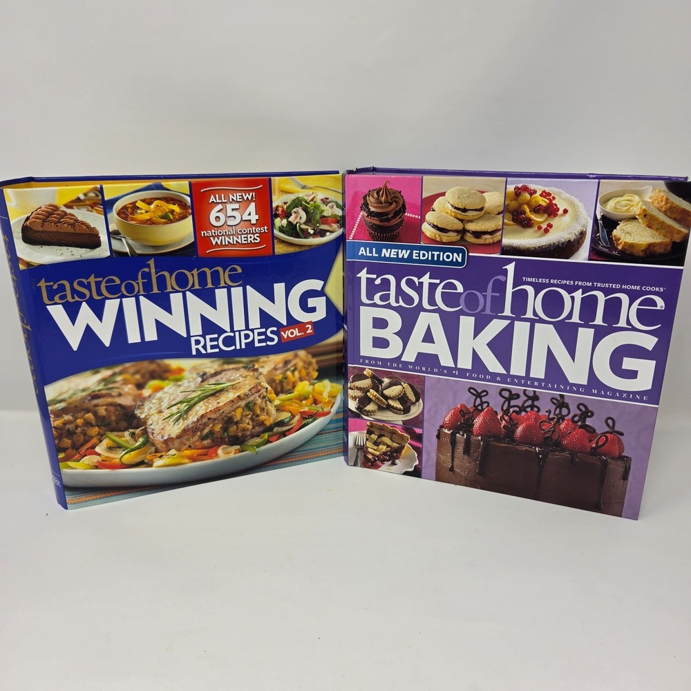 Lot of 2 Taste of Home Ring Binder Cookbooks Winning Recipes Vol 2 & Baking